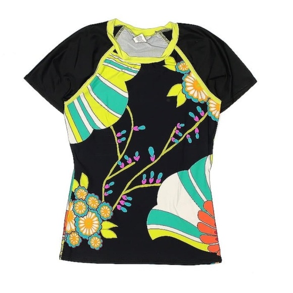 Trina Turk Fuji Fans Surf Rash Guard Size M - Picture 2 of 10